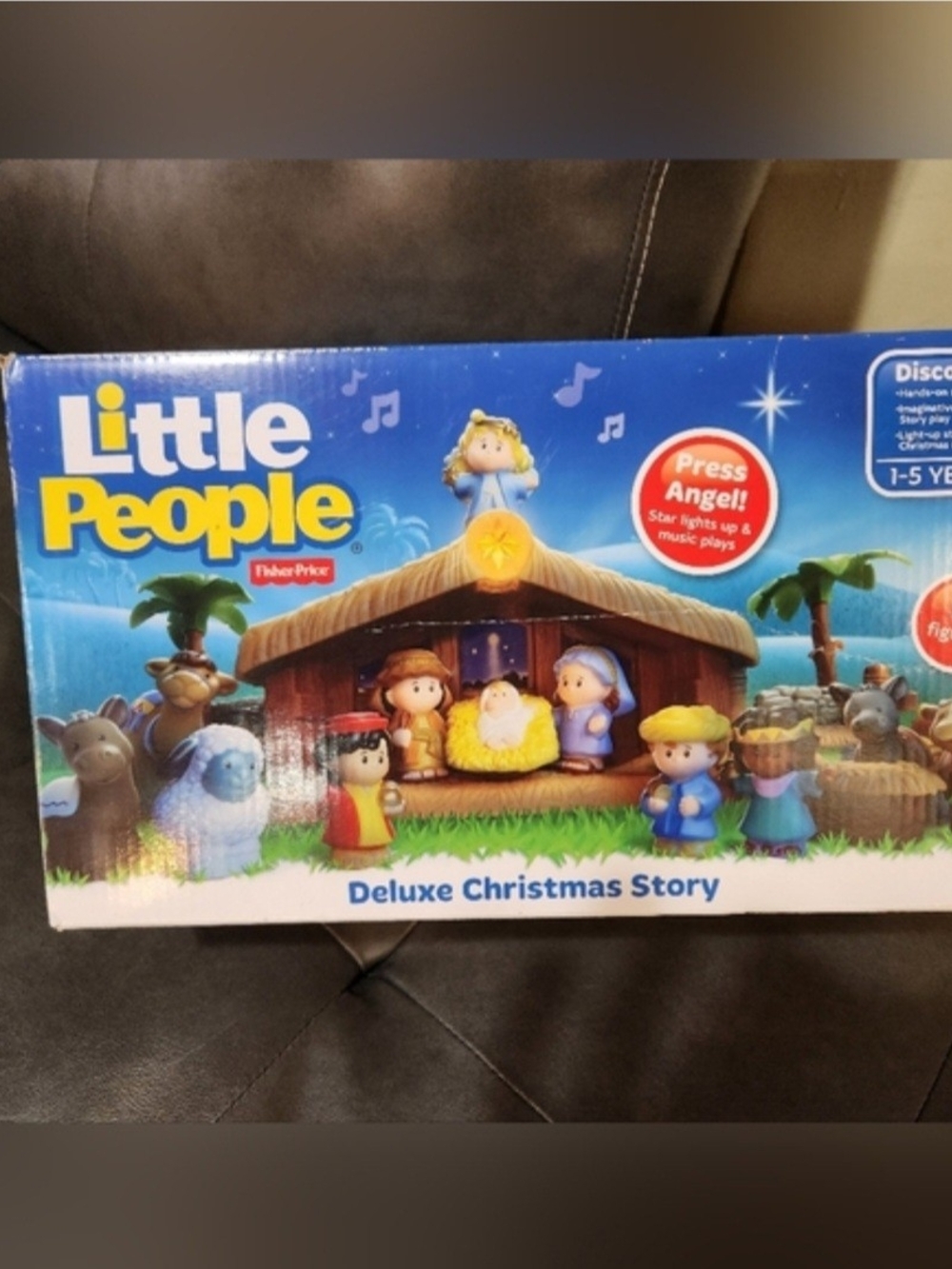 Fisher-Price Little People Deluxe Christmas Story Playset - Blue, Yellow, Brown